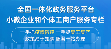 全国一体化政务服务平台 小微企业和个体工商户服务专栏